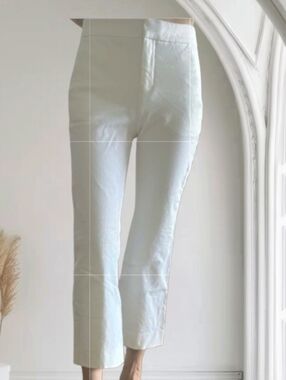 J.Crew White City Fit Stretch Cotton Mid-rise Straight Leg Ankle Pants - Size 10